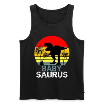 Babysaurus T Rex Dinosaurier - Männer Premium Bio Tank Top - Schwarz - Vorne - AI Model Male 178 light (178cm)