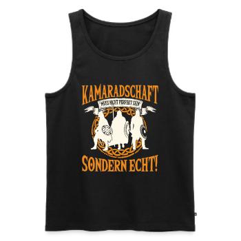 Wikinger Freundschaft, Perfekt Und Echt - Männer Premium Bio Tank Top - Schwarz - Vorne - AI Model Male 178 light (178cm)