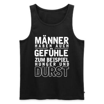 Männergefühle Hunger & Durst, Witziges Vatertag - Männer Premium Bio Tank Top - Schwarz - Vorne - Michal (187cm)