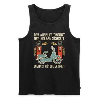 Mofa Mopedfahrer Mofaroller Moped Zweitakt Mofa - Männer Premium Bio Tank Top - Schwarz - Vorne - AI Model Male 178 light (178cm)