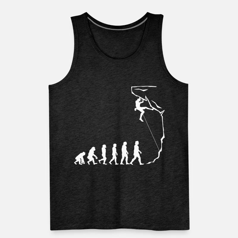 Evolution des Kletterns, Bouldern, Bergsteigen Männer Premium Bio Tank Top