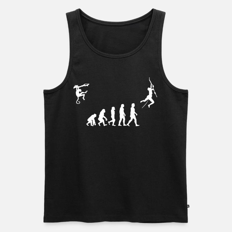 Evolution des Kletterns, Bouldern, Bergsteigen - Männer Premium Bio Tank Top - Schwarz