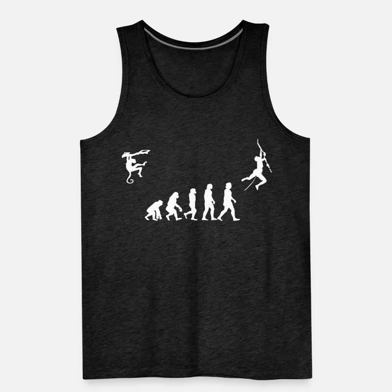 Evolution des Kletterns, Bouldern, Bergsteigen Männer Premium Bio Tank Top