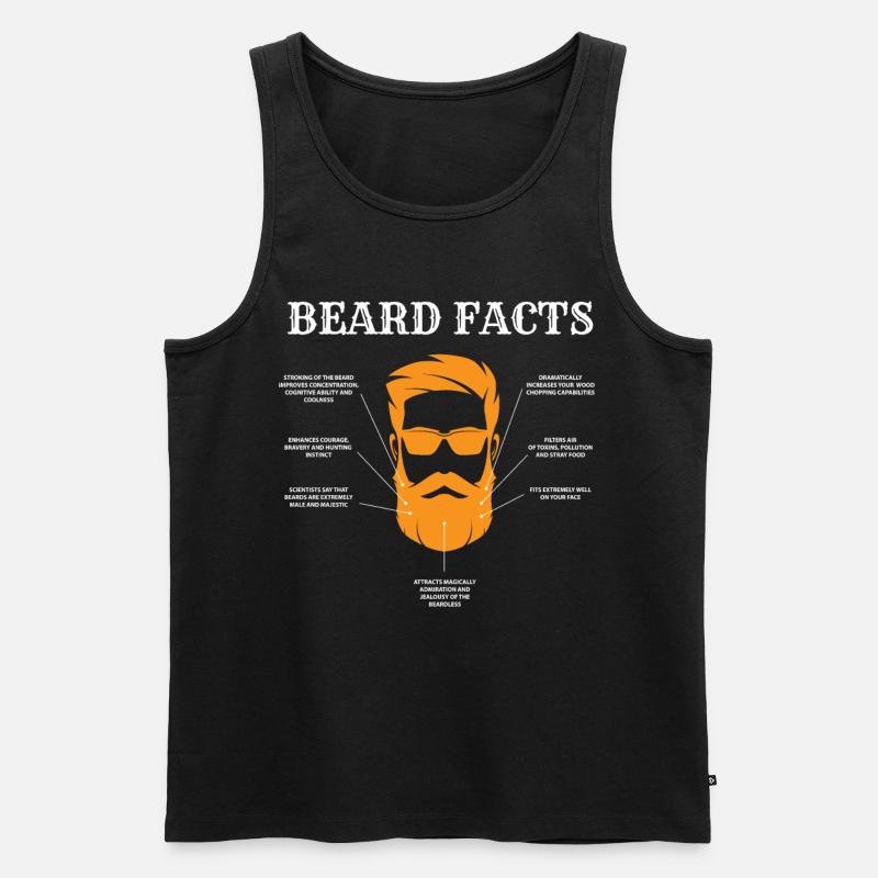 Bart Fakten, Bart, Bärte - Männer Premium Bio Tank Top - Schwarz