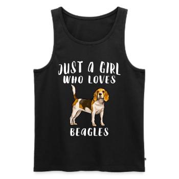 Im Juste une fille qui aime Beagles Dog Lover - Débardeur bio Premium Homme - noir - Devant - AI Model Male 178 light (178cm)