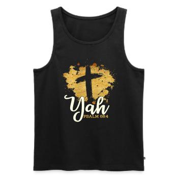 Hebrew Israelite Yahweh - Men's Premium Organic Tank Top - black - Front - AI Model Male 178 light (178cm)