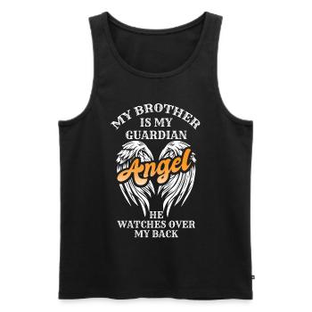 Bruder Trauer, Bruder Ist Mein Schutzengel - Männer Premium Bio Tank Top - Schwarz - Vorne - AI Model Male 178 light (178cm)