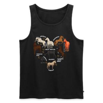 Espèces de chevaux, de chevaux, d’Arabes - Débardeur bio Premium Homme - noir - Devant - AI Model Male 178 light (178cm)