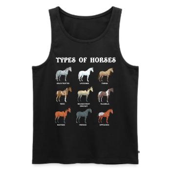 Espèces de chevaux, de chevaux, d’Arabes - Débardeur bio Premium Homme - noir - Devant - AI Model Male 178 light (178cm)