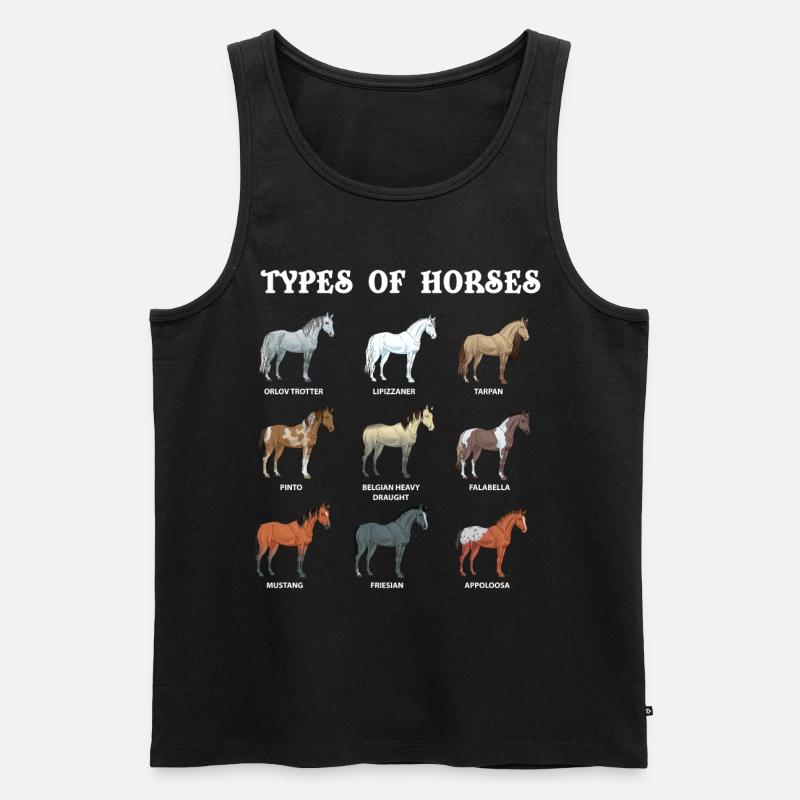 Arten Von Pferden, Pferd, Araber - Männer Premium Bio Tank Top - Schwarz