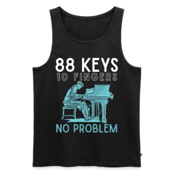 88 touches 10 doigts, piano, musicien pianiste - Débardeur bio Premium Homme - noir - Devant - Michal (187cm)