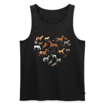 Chevaux Avec amour, Amoureux des chevaux, Chevaux mignons - Débardeur bio Premium Homme - noir - Devant - AI Model Male 178 light (178cm)