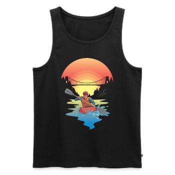 KAYAKS KANU RAFTING PADDEL BOOT Kayaking KAJAK - Men's Premium Organic Tank Top - black - Front - Michal (187cm)