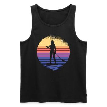 SUP Damen Paddelsurfer Stand Up Paddle supboard - Männer Premium Bio Tank Top - Schwarz - Vorne - AI Model Male 178 light (178cm)