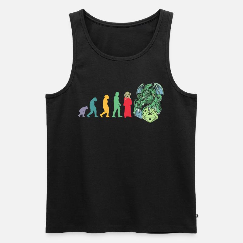 RPG Game Evolution Gamer D20 Dice Pen and Paper - Männer Premium Bio Tank Top - Schwarz