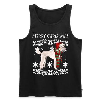 Joyeux Noël Ornement Caniche Noël Santa - Débardeur bio Premium Homme - noir - Devant - AI Model Male 178 light (178cm)