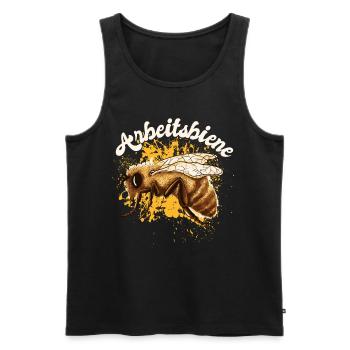 Arbeitsbiene, Fleissig - Männer Premium Bio Tank Top - Schwarz - Vorne - Michal (187cm)