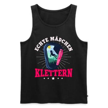 Echte Mädchen Klettern, Kletterer, Boulder - Männer Premium Bio Tank Top - Schwarz - Vorne - AI Model Male 178 light (178cm)