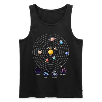Solar system, planets, universe, astrology - Men's Premium Organic Tank Top - black - Front - AI Model Male 178 light (178cm)