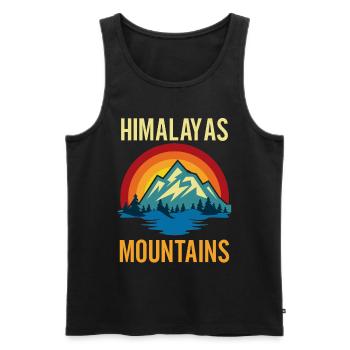 Himalayas Mountains Sunset - Men's Premium Organic Tank Top - black - Front - AI Model Male 178 light (178cm)
