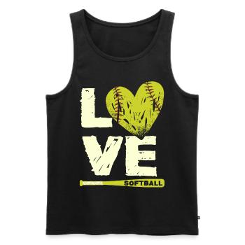Ich Liebe Softball, Softball - Männer Premium Bio Tank Top - Schwarz - Vorne - AI Model Male 178 light (178cm)