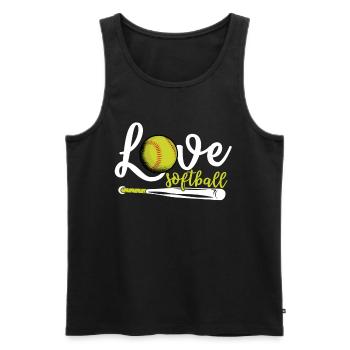 Ich Liebe Softball, Softball - Männer Premium Bio Tank Top - Schwarz - Vorne - AI Model Male 178 light (178cm)