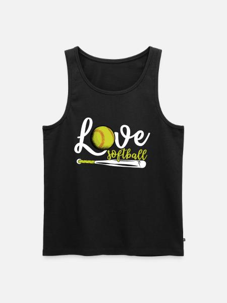 I Love Softball, Softball - Men's Premium Organic Tank Top - black