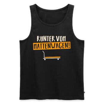 Runter vom Mattenwagen, Hallensport, Halle - Männer Premium Bio Tank Top - Schwarz - Vorne - Michal (187cm)