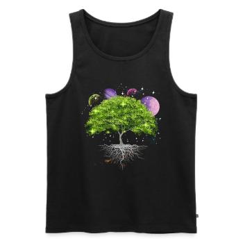 Tree of Life Galaxy, Planets, Solar System, - Men's Premium Organic Tank Top - black - Front - AI Model Male 178 light (178cm)