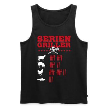 Seriengriller, Grill, BBQ, Fleischesser, Smoker - Männer Premium Bio Tank Top - Schwarz - Vorne - AI Model Male 178 light (178cm)