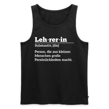 Lehrerin Geschenk, Schule, Grundschullehrerin - Männer Premium Bio Tank Top - Schwarz - Vorne - Michal (187cm)