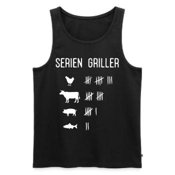 Seriengriller, Grillen, BBQ, Smoken, Grill - Männer Premium Bio Tank Top - Schwarz - Vorne - AI Model Male 178 light (178cm)