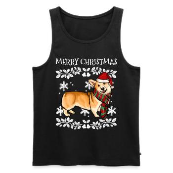 Frohe Weihnachten Ornament Pembroke walisischen Corgi Weihnachten - Männer Premium Bio Tank Top - Schwarz - Vorne - Michal (187cm)