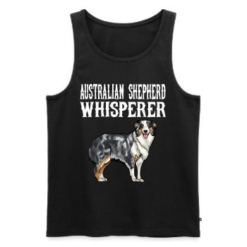 Amant australien drôle de crabot de whisperer de berger - Débardeur bio Premium Homme - noir - Devant - AI Model Male 178 light (178cm)