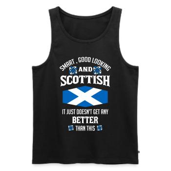 Scottish Wise And Good Loogin, Scotland - Men's Premium Organic Tank Top - black - Front - Michal (187cm)