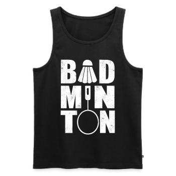 Badminton Badminton Badminton Racket Gift - Men's Premium Organic Tank Top - black - Front - AI Model Male 178 light (178cm)