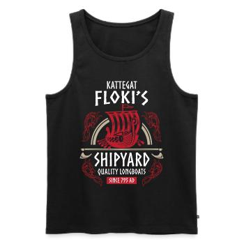 Viking, Kattegat Flokis Shipyard - Men's Premium Organic Tank Top - black - Front - AI Model Male 178 light (178cm)
