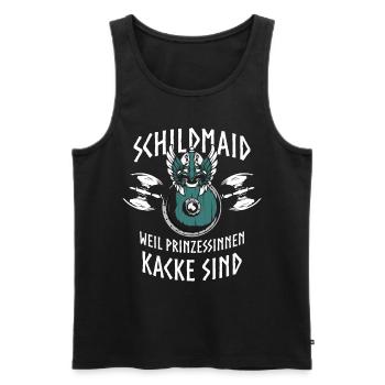 Schildmaid, Vikinger Frau, Vikinger, Nordfrau - Männer Premium Bio Tank Top - Schwarz - Vorne - AI Model Male 178 light (178cm)