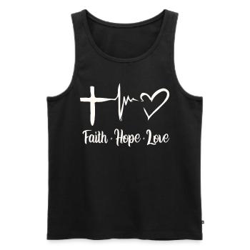 Bible verse, Christian God, Prayer Psalm - Men's Premium Organic Tank Top - black - Front - Michal (187cm)