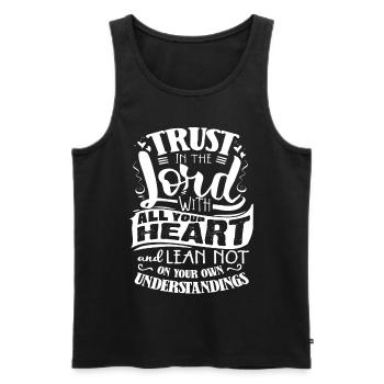 Bible verse, Christian God, Prayer Psalm - Men's Premium Organic Tank Top - black - Front - Michal (187cm)