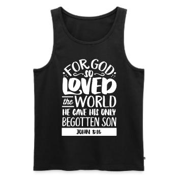 Bible verse, Christian God, Prayer Psalm - Men's Premium Organic Tank Top - black - Front - Michal (187cm)