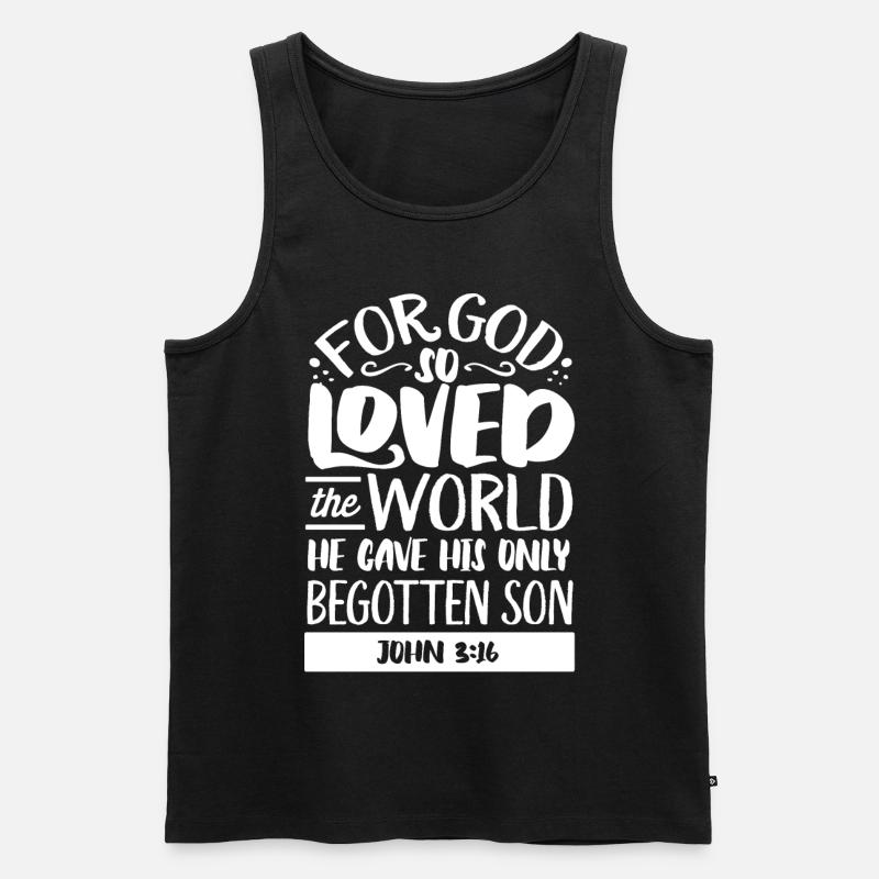 Bibelvers, Christlicher Gott, Gebetspsalm - Männer Premium Bio Tank Top - Schwarz