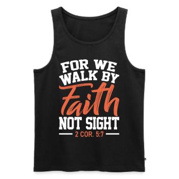 Bible verse, Christian God, Prayer Psalm - Men's Premium Organic Tank Top - black - Front - Michal (187cm)