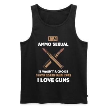 Munition Sexuell, Ich Liebe Waffen, Waffenbesitzer - Männer Premium Bio Tank Top - Schwarz - Vorne - AI Model Male 178 light (178cm)