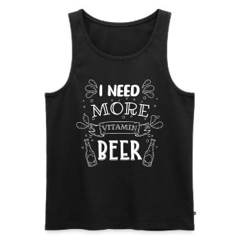 Bières, bières - Débardeur bio Premium Homme - noir - Devant - AI Model Male 178 light (178cm)