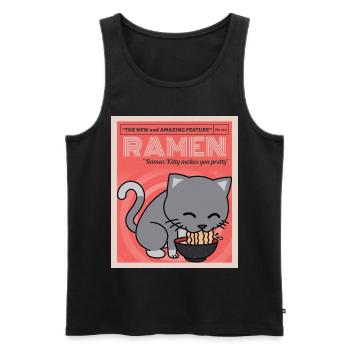 Ramen cat kawaii ramen anime - Männer Premium Bio Tank Top - Schwarz - Vorne - Michal (187cm)