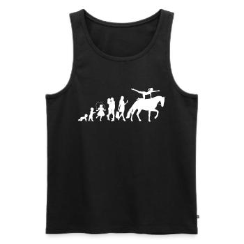 Chevaux Voltige Équitation Fille Volti Équitation - Débardeur bio Premium Homme - noir - Devant - AI Model Male 178 light (178cm)