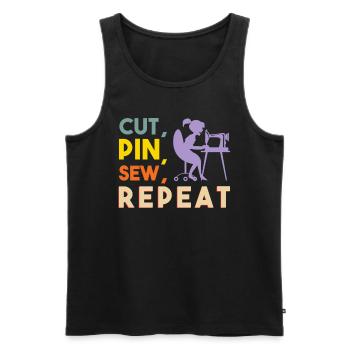 Sewing Seamstress Sewing Machine Handmade Sewing - Men's Premium Organic Tank Top - black - Front - AI Model Male 178 light (178cm)