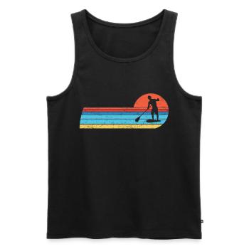 SUP paddleboarding Stand Up Paddle Herren supboard - Männer Premium Bio Tank Top - Schwarz - Vorne - AI Model Male 178 light (178cm)
