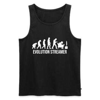 Tv Streaming Evolution Streamer Séries Internet - Débardeur bio Premium Homme - noir - Devant - AI Model Male 178 light (178cm)